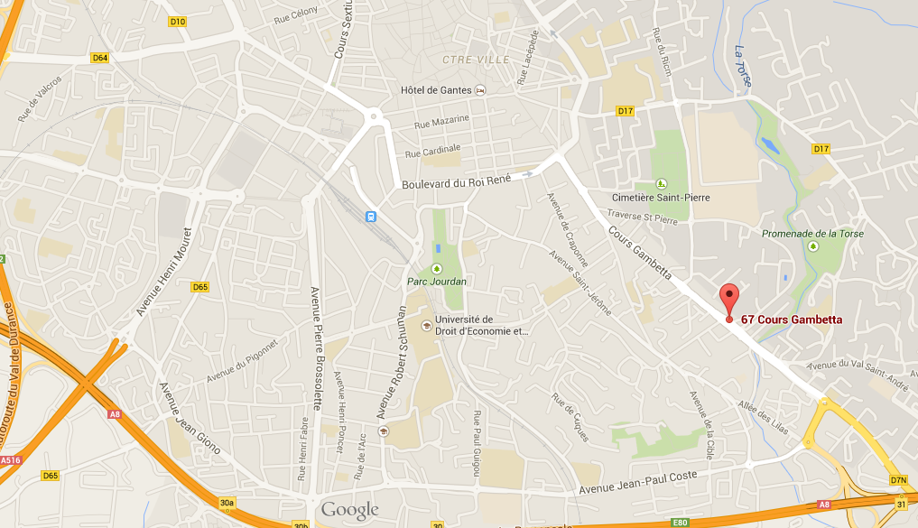 Plan d'accès Cours Gambetta Aix-en-Provence